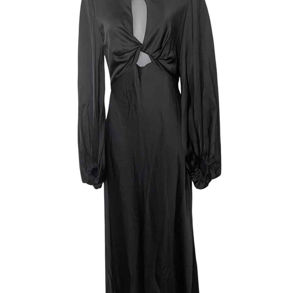 Significant Other Demi Backless Long Sleeve Gown Black Size 4 - Picture 6 of 8